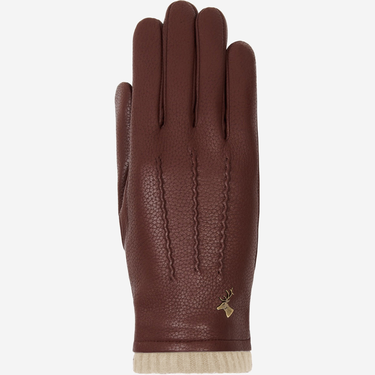Emily (brown) – deerskin (American deerskin) leather gloves with warm wool lining - Schwartz & von Halen - US - 1