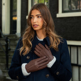 Emily (brown) – deerskin (American deerskin) leather gloves with warm wool lining - Schwartz & von Halen - US - 2