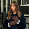 Emily (brown) – deerskin (American deerskin) leather gloves with warm wool lining - Schwartz & von Halen - US - 2
