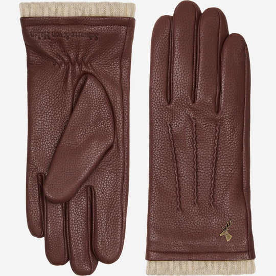 Emily (brown) – Deerskin (American deerskin) leather gloves with warm wool lining