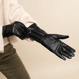 Emma - extra-long sheepskin leather gloves with wool/cashmere lining & touchscreen feature - Schwartz & von Halen - US - 10