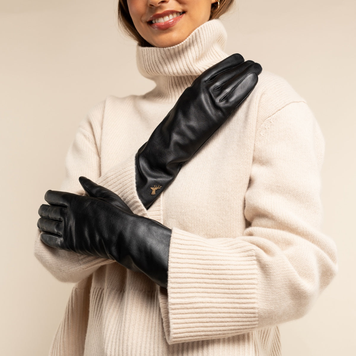 Leather Gloves - Extra Long - Cashmere Lining - Touchscreen Schwartz & von Halen Leather Gloves - Extra Long - Cashmere Lining - Touchscreen Schwartz & von Halen