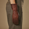 Emma - brown - Extra-long sheepskin leather gloves with luxurious cashmere lining & touchscreen feature - Schwartz & von Halen - US - 7