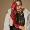 Emma - red - Extra-long sheepskin leather gloves with luxurious cashmere lining & touchscreen feature - Schwartz & von Halen - US - 1 