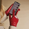 Emma - red - Extra-long sheepskin leather gloves with luxurious cashmere lining & touchscreen feature - Schwartz & von Halen - US - 2