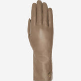 Emma (taupe) - Extra-long sheepskin leather gloves with luxurious cashmere lining & touchscreen feature