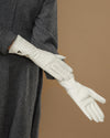 Emma (white) - Extra-long sheepskin leather gloves with luxurious cashmere lining & touchscreen feature