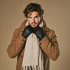 Frederick - black - Basketweave pattern gloves with wool lining and touchscreen feature  - Schwartz & von Halen - US - 4