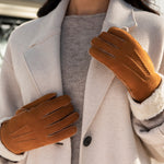 Giocante - suede leather gloves with luxurious sheep fur lining - Schwartz & von Halen - US - 7