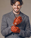 Gosling (cognac) – Classic men's lambskin driving gloves with touchscreen feature