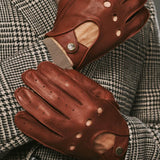Gosling (cognac) – Classic men's lambskin driving gloves with touchscreen feature