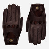 Gosling (dark brown) – Classic men's lambskin driving gloves with touchscreen feature