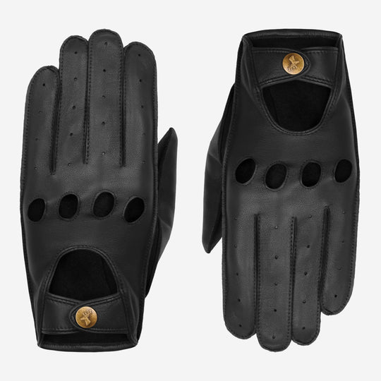 Gosling (black) – Classic men's lambskin driving gloves with touchscreen feature