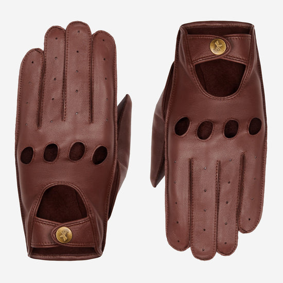 Gosling - brown – Classic men's lambskin driving gloves with touchscreen feature - Schwartz & von Halen - US - 3