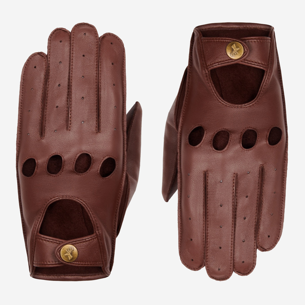 Gosling - brown – Classic men's lambskin driving gloves with touchscreen feature - Schwartz & von Halen - US - 3