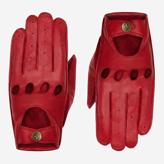 Gosling (red) – Classic men's lambskin driving gloves with touchscreen feature