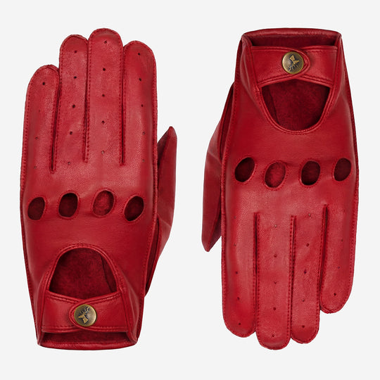 Gosling (red) – Classic men's lambskin driving gloves with touchscreen feature