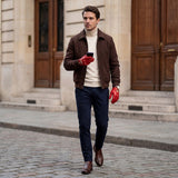 Gosling (red) – Classic men's lambskin driving gloves with touchscreen feature