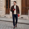 Gosling (red) – Classic men's lambskin driving gloves with touchscreen feature