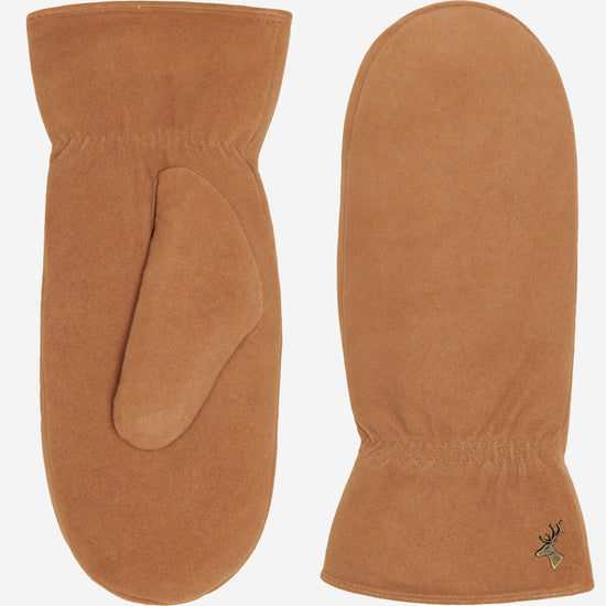 Hailey (camel) - suede goatskin mittens with luxurious sheep fur lining - Schwartz & von Halen - US - 3