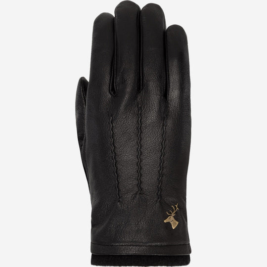 Harvey (black) - Goatskin leather gloves with luxurious wool lining & touchscreen feature