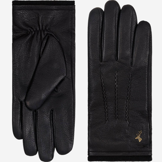 Harvey (black) - goatskin leather gloves with luxurious wool lining & touchscreen feature - Schwartz & von Halen - US - 3