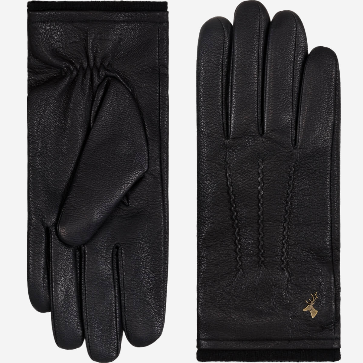 Herren-Lederhandschuhe - Schwarz - Wollfutter
