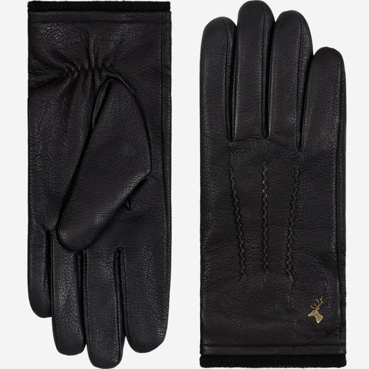 Harvey (black) - goatskin leather gloves with luxurious wool lining & touchscreen feature - Schwartz & von Halen - US - 3