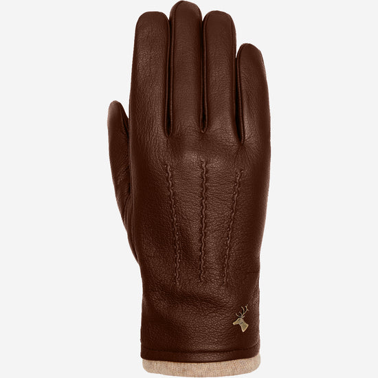 Harvey - brown - Goatskin leather gloves with luxurious wool lining & touchscreen feature - Schwartz & von Halen - US - 1