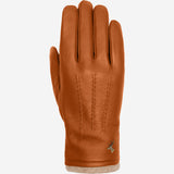 Harvey (cognac) - Goatskin leather gloves with luxurious wool lining & touchscreen feature