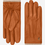Harvey (cognac) - Goatskin leather gloves with luxurious wool lining & touchscreen feature