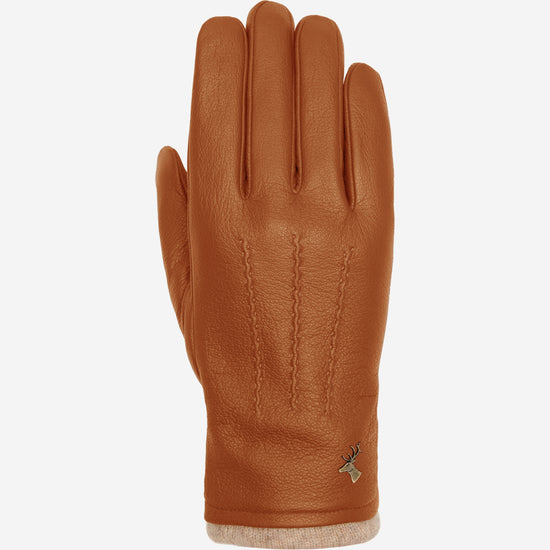 Harvey - cognac - Goatskin leather gloves with luxurious wool lining & touchscreen feature - Schwartz & von Halen - US - 2
