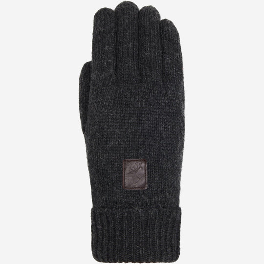 Hudson (dark grey) - Knitted gloves from Shetland wool with warm fleece lining