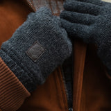 Hudson (dark grey) - knitted gloves from Shetland wool with warm fleece lining - Schwartz & von Halen - US - 10