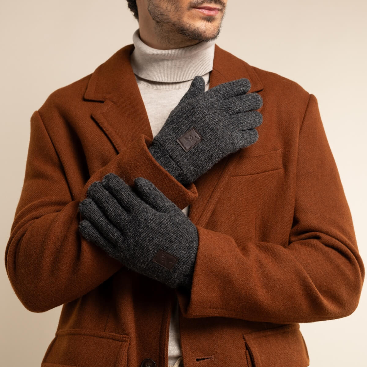 Hudson (dark grey) - knitted gloves from Shetland wool with warm fleece lining - Schwartz & von Halen - US - 7