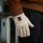 Hudson (light grey) - knitted gloves from Shetland wool with warm fleece lining - Schwartz & von Halen - US - 10