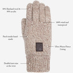 Hudson (light grey) - knitted gloves from Shetland wool with warm fleece lining - Schwartz & von Halen - US - 13