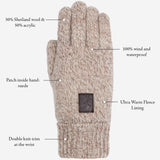 Hudson (light grey) - knitted gloves from Shetland wool with warm fleece lining - Schwartz & von Halen - US - 13