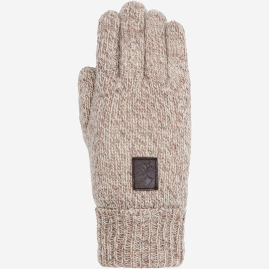 Hudson (light grey) - Knitted gloves from Shetland wool with warm fleece lining
