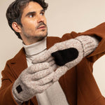 Hudson (light grey) - knitted gloves from Shetland wool with warm fleece lining - Schwartz & von Halen - US - 2