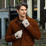 Hudson (light grey) - knitted gloves from Shetland wool with warm fleece lining - Schwartz & von Halen - US - 8