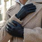 Hunter (black) – goatskin leather gloves with lambswool lining & touchscreen feature - Schwartz & von Halen - US - 13