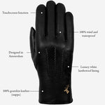 Hunter (black) – goatskin leather gloves with lambswool lining & touchscreen feature - Schwartz & von Halen - US - 14