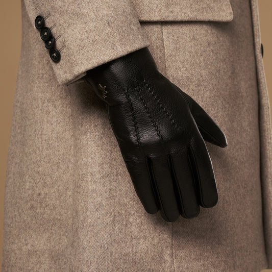 Hunter (black) – goatskin leather gloves with lambswool lining & touchscreen feature - Schwartz & von Halen - US -2