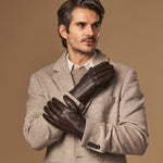 Hunter - brown – Goatskin gloves with lambswool lining & touchscreen feature - Schwartz & von Halen - US - 1