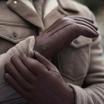 Hunter - brown – Goatskin gloves with lambswool lining & touchscreen feature - Schwartz & von Halen - US - 12