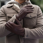 Hunter - brown – Goatskin gloves with lambswool lining & touchscreen feature - Schwartz & von Halen - US - 