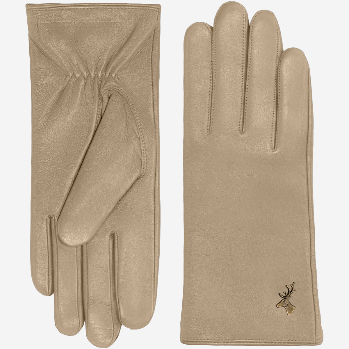 Ivy (beige) – sheepskin leather gloves with wool/cashmere lining & touchscreen feature  - Schwartz & von Halen - US - 3