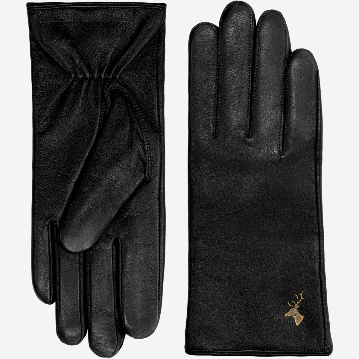 Ivy (black) – sheepskin leather gloves with wool/cashmere lining & touchscreen feature - Schwartz & von Halen - US - 3