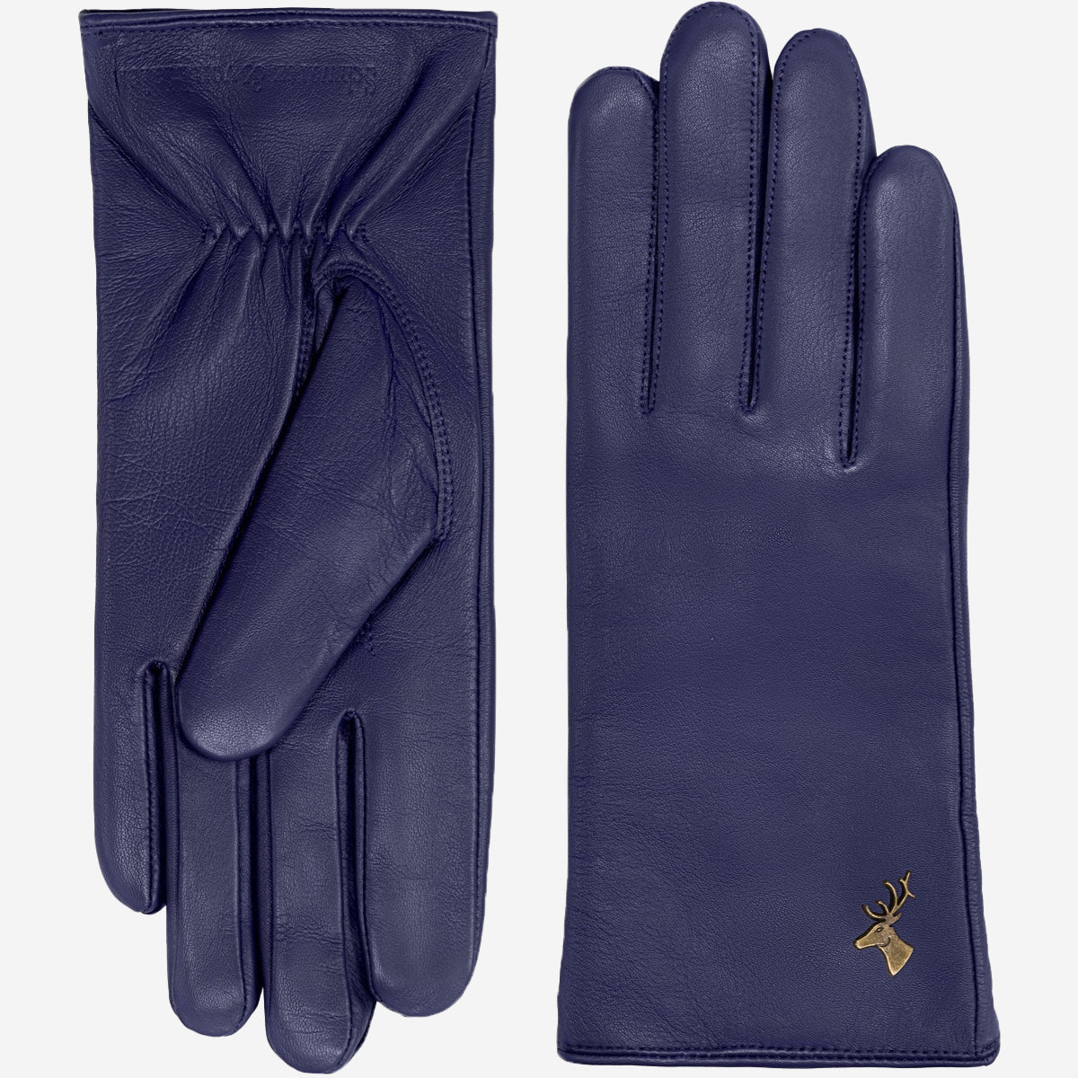Ivy (blue) – sheepskin leather gloves with wool/cashmere lining & touchscreen feature  - Schwartz & von Halen - US - 3